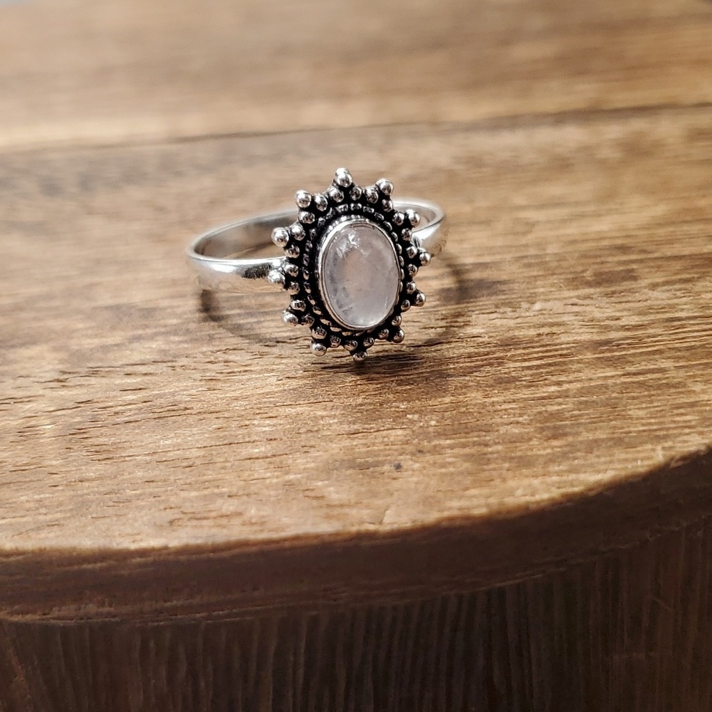 Sterling‎ Moonstone orb ring size 9.5 R133